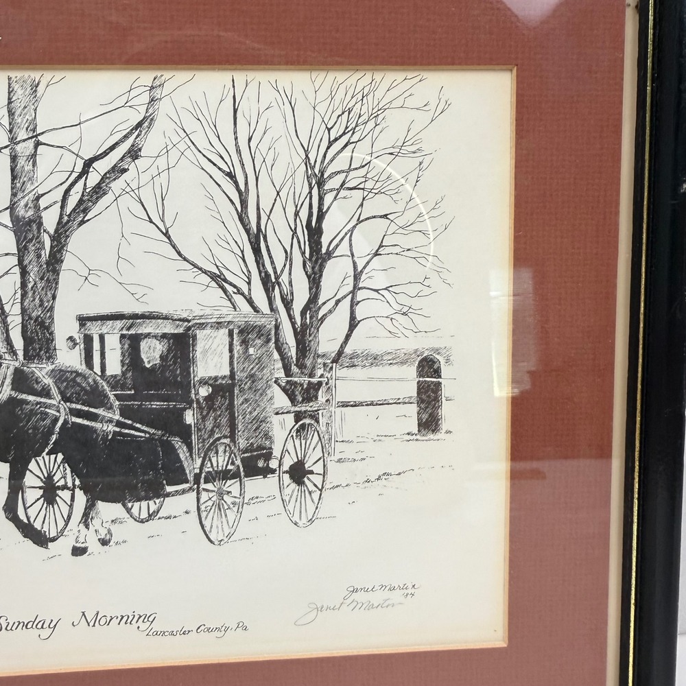Vintage Janet Martin Sunday Morning Lancaster County PA Signed Gallery Wall - Picture 10 of 13